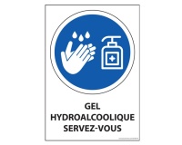 Panneau - Gel hydroalcoolique servez-vous - Vertical 210 x 148 mm (A5) Vinyle