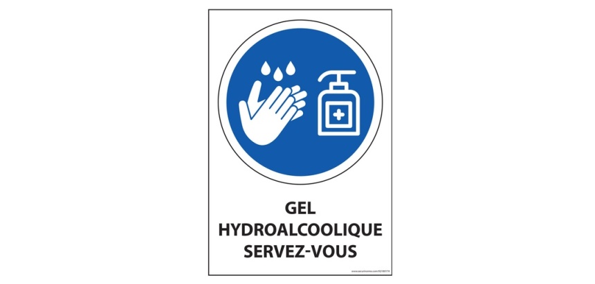 Panneau - Gel hydroalcoolique servez-vous - Vertical