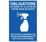 Panneau d'obligation - Règles d'hygiène - Format rectangulaire Vinyle A5