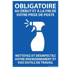 Panneau d'obligation - Règles d'hygiène - Format rectangulaire Vinyle A5
