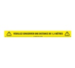 Adhésif de marquage au sol -Veuillez conserver une distance d'1,5m - jaune fluo