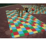 Dalles de sol de sécurité jeu enfant - Elastomère industriel Gris