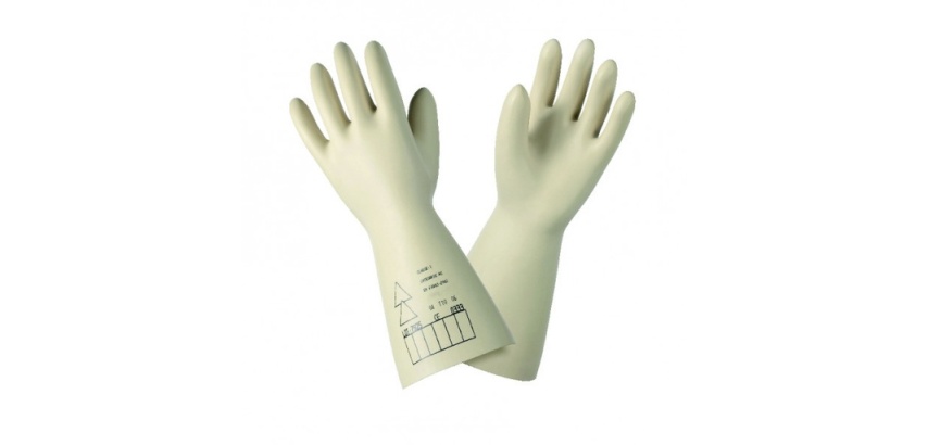 Gants de protection électrique en latex naturel - Beige - L 36 cm Taille 8