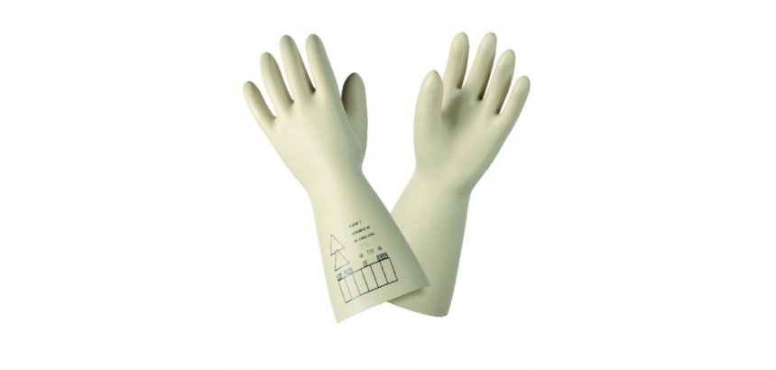 Gants de protection électrique en latex naturel - Beige - L 36 cm Taille 8