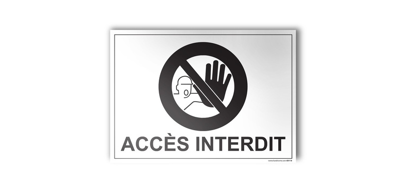 Plaque Interdiction - Accès interdit - 100x140 mm - Gravoply
