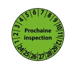 Pastilles - Prochaine inspection ø25 mm - Polymère Laminé