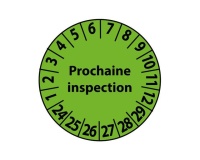 Pastilles - Prochaine inspection ø25 mm - Polymère Laminé