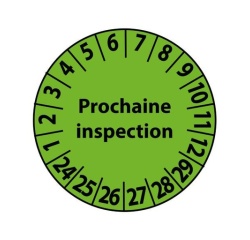 Pastilles - Prochaine inspection ø25 mm - Polymère Laminé