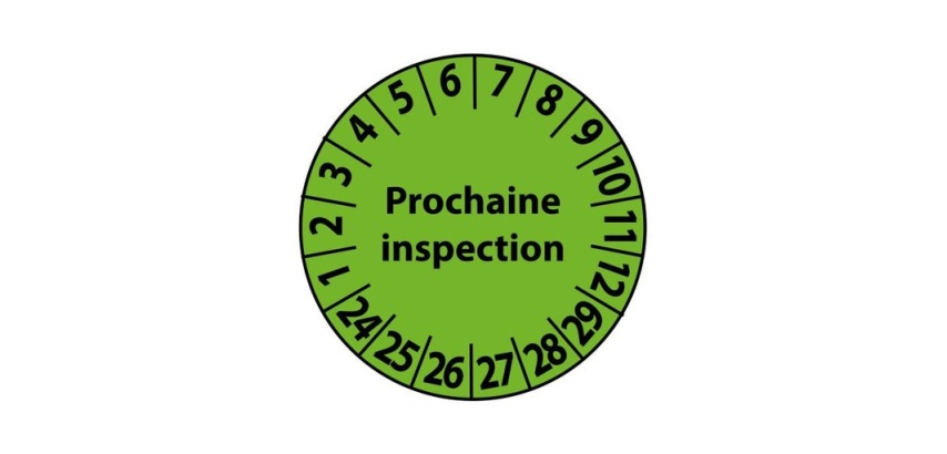 Pastilles - Prochaine inspection ø25 mm - Polymère Laminé