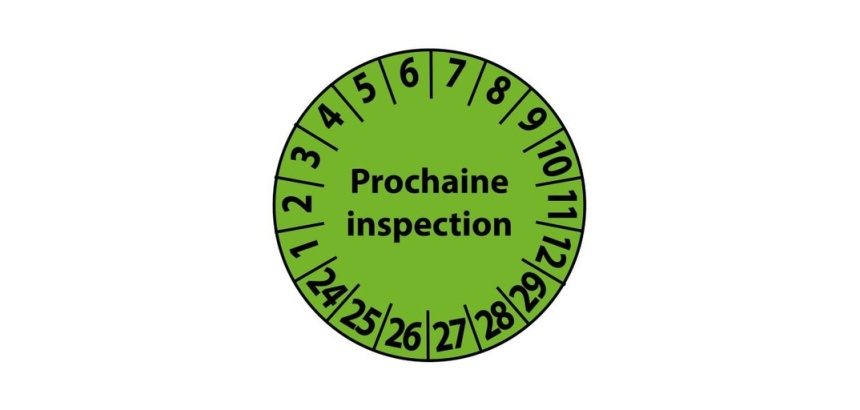 Pastilles - Prochaine inspection ø25 mm - Polymère Laminé