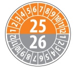 Pastilles Calendrier - Année 2025/2026 - 25 mm - vinyle Matière: Vinyle Souple Autocollant
