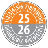 Pastilles Calendrier - Année 2025/2026 - 25 mm - vinyle Matière: Vinyle Souple Autocollant
