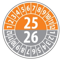 Pastilles Calendrier - Année 2025/2026 - 25 mm - vinyle Matière: Vinyle Souple Autocollant