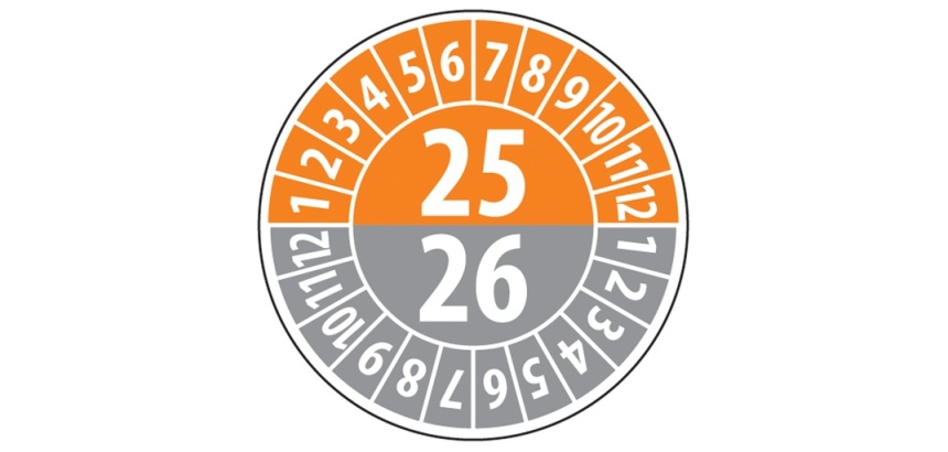 Pastilles Calendrier - Année 2025/2026 - 25 mm - vinyle Matière: Vinyle Souple Autocollant