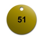 Marqueurs de vannes numérotés - Rond Ø 38 mm - Laiton - 50 ex