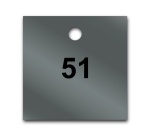 Marqueur vannes - Carré pré-numéroté - Inox - 51x51 mm