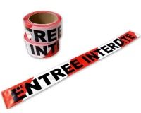 Ruban de chantier - Entrée interdite - Polyéthylène - 100m x 50mm