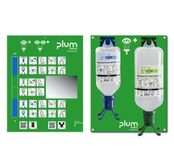 Station lavage oculaire PLUM DUO – Saline 1000 mL + pH neutre 500 mL