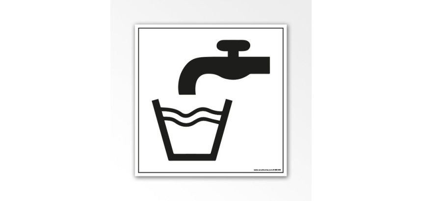 Panneau d'Information - Pictogramme Eau potable - Format Carré