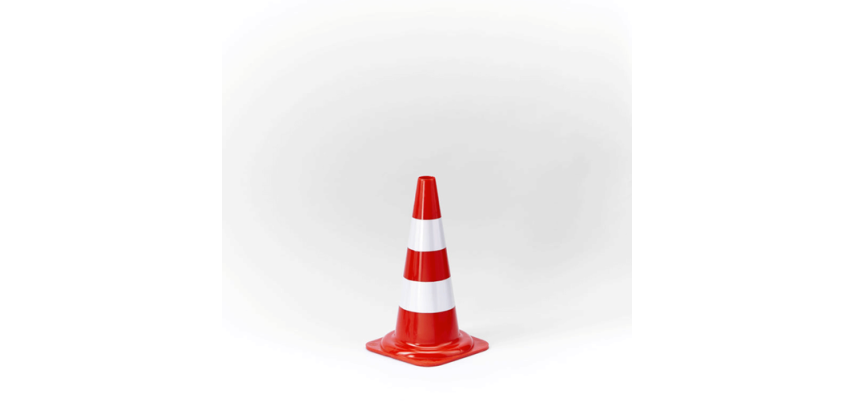 Cône de chantier ECO avec bandes réfléchissantes - Polyéthylène