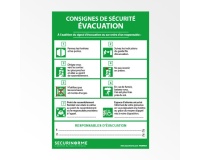 Affiche obligatoire - Consignes Sécurité Évacuation - 297 x 420 mm