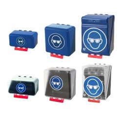 Boîte de rangement EPI pour Protections Oculaires - ABS Mini Bleu