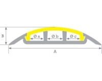 Protège-câbles électrique 3 gorges - Elastomère anti-fongique - M2 75 x 16 mm