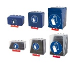 Boîte de rangement - Gants protection - Bleue/Transparente Maxi Transparent
