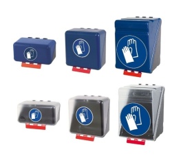 Boîte de rangement - Gants protection - Bleue/Transparente Mini Bleu