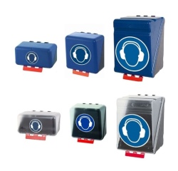Boîte de rangement EPI pour Protections auditives - ABS Mini Bleu