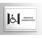 Plaque gravée Ascenseur Réservé PMR - 14 x 10 cm - gravoply