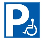 Panneau de stationnement - Parking PMR - Forme carrée - Aludibond 650 x 650 mm