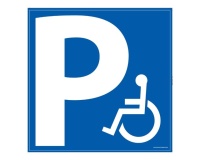 Panneau de stationnement - Parking PMR - Forme carrée - Aludibond 650 x 650 mm