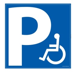 Panneau de stationnement - Parking PMR - Forme carrée - Aludibond 650 x 650 mm