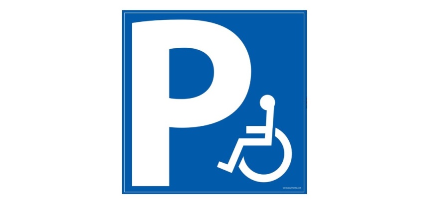 Panneau de stationnement - Parking PMR - Forme carrée - Aludibond 650 x 650 mm