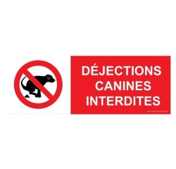 Panneau d'interdiciton - Déjections Canines Interdites - ISO 7010