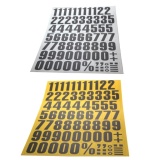 Kit - Chiffres magnétiques prédécoupés A4 - Fond jaune/blanc Blanc Hauteur (en mm): 39