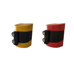 Enrouleur mural sangle 5/10 m fixation par vis usage pro 5 m Rouge et Blanc