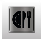 Plaque signalétique gravée - Pictogramme Restaurant - Metallex