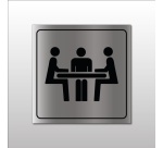Signalisation d'information - Pictogramme Salle de réunion 100 x 100 mm Argent