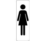 Panneau WC Femme vertical adhésif PVC ou alu brossé 150 x 47 mm Blanc