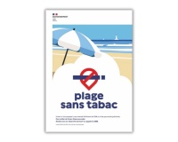 Panneau Signalétique - Espace sans tabac - Plage 210 x 148 mm (A5) PVC 2 mm