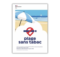 Panneau Signalétique - Espace sans tabac - Plage