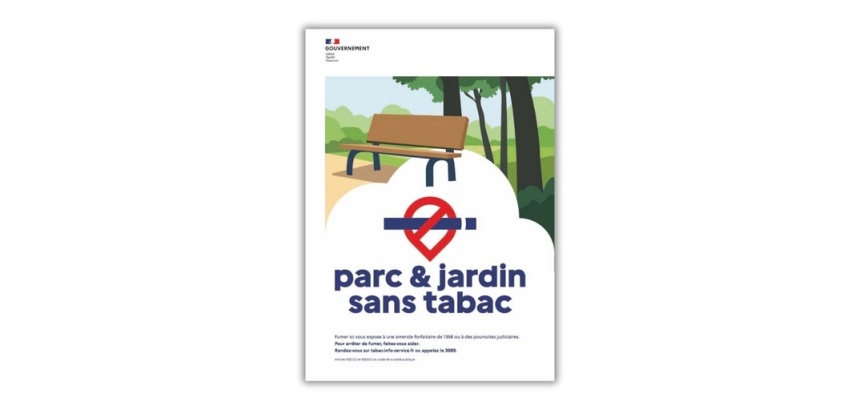 Panneau Signalétique - Espace sans tabac - Parc  Jardin