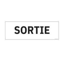 Signalétique d'information Entreprise - Sortie - 210 x 75 mm Vinyle Souple Autocollant Blanc