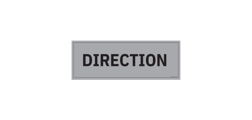 Panneau d'information bureau - Direction - 210 x 75 mm PVC 2 mm Gris