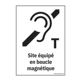 Panneau de signalétique - Pictogramme Boucle magnétique équipée 210 x 150 mm PVC 2 mm