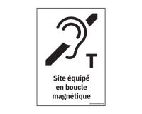 Panneau de signalétique - Pictogramme Boucle magnétique équipée 210 x 150 mm PVC 2 mm
