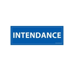 Signalétique information - INTENDANCE - fond bleu 210 x 75 mm
