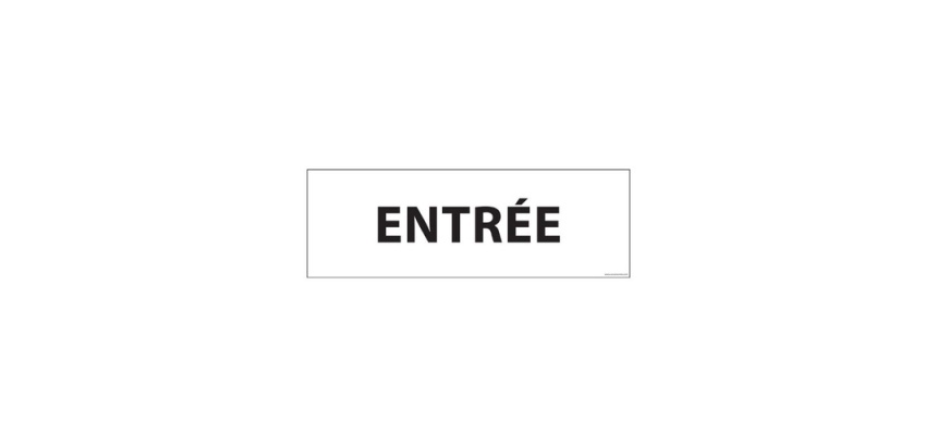 Panneau - Info Entrée 210x75 mm PVC 2 mm Blanc